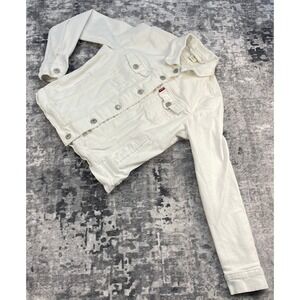 Levi's Men S White Denim Trucker Jacket Stretch Lived-In Workwear Levi Strauss